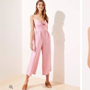 Loft Tie front linen jumpsuit